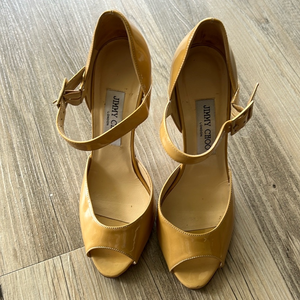 Jimmy Choo Patent Leather Stiletto Heels.